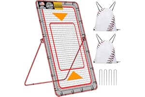 YNSZAS 𝑵𝑬𝑾 𝑼𝑷𝑮𝑹𝑨𝑫𝑬 [2+1] Pitch Back Rebounder Net, 7 x 4 FT, Adjustable Bounce Back Return Board Net for Volleyball, Baseball, Softball, Lacrosse, Tennis, Throwing Partner, Trainer Gitfs