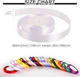 HONGCI 2 x 25mm White Satin Ribbon 22m Thick Gift Wedding Car Hair Bow view 2