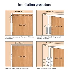 JOY DECOR 12 Pack Rounded Matte Black Door Hinges 3