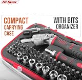 Hi-Spec 61pc ¼ inch Hex Driver Bits & Socket Set with Right Angle Ratchet view 4