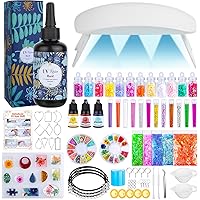 UV Resin Kit with Light, 136 Pcs UV Epoxy Resin Supplies with Upgrade UV Lamp Resin Jewelry Molds Starter DIY Kits Tools…