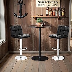 BestOffice Bar Stools Set of 2, Adjustable PU