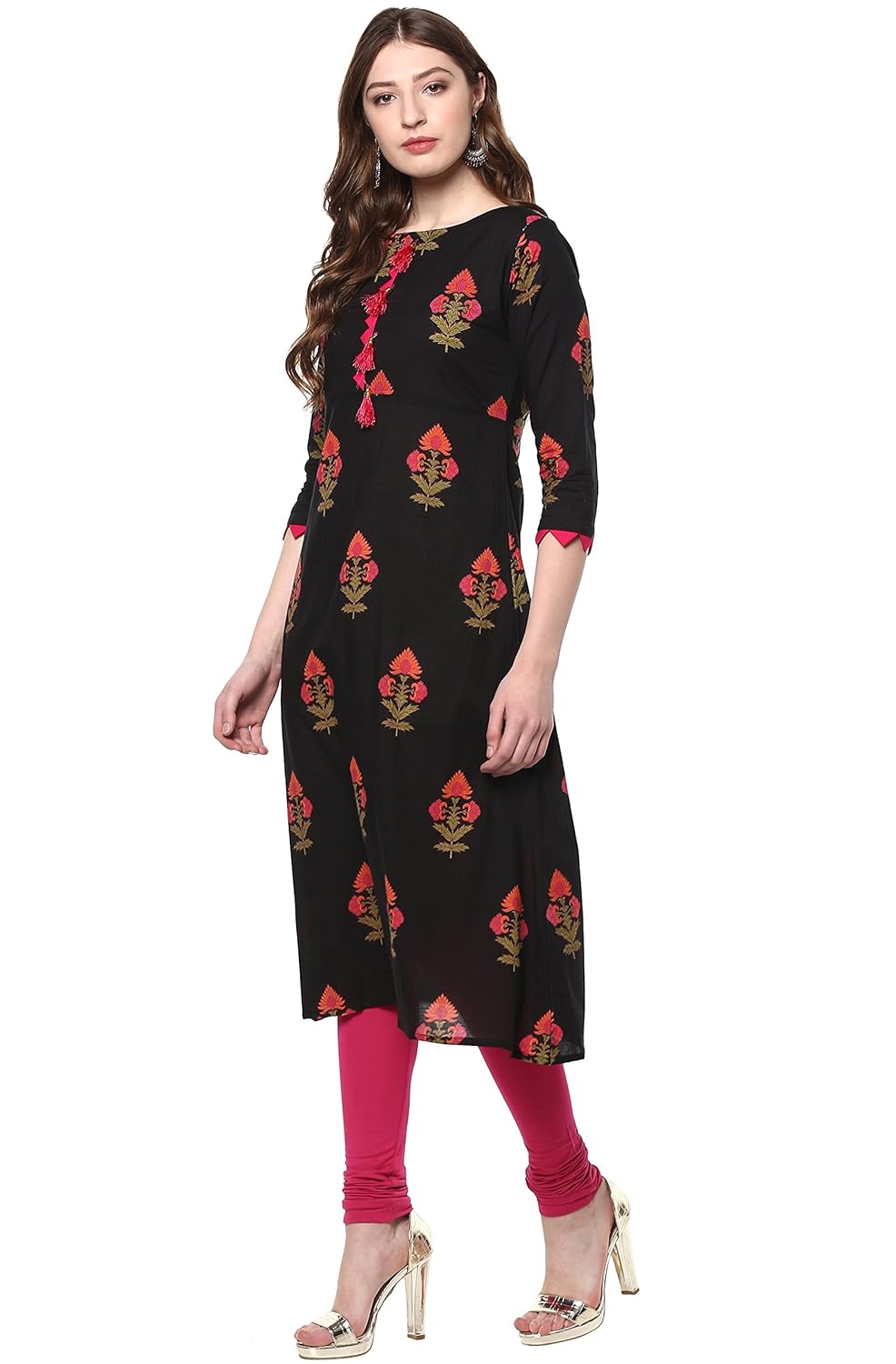 janasya women's cotton a-line kurta