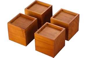 Lufia Wood Bed Furniture Risers 4 Inch, Solid Pine Wood Furniture Risers: Enhance Durability, Comfort, and Style with Effortless Installation and Added Functionality