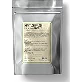 Methyl Cellulose 400 Viscosity Food Grade - 16 Oz /453 Grams - Organic Methylcellulose Powder for DIY Cosmetics - Methylcellulose Fiber Powder - Thickening &amp; Stabilizing Agent by Talsen Chemicals
