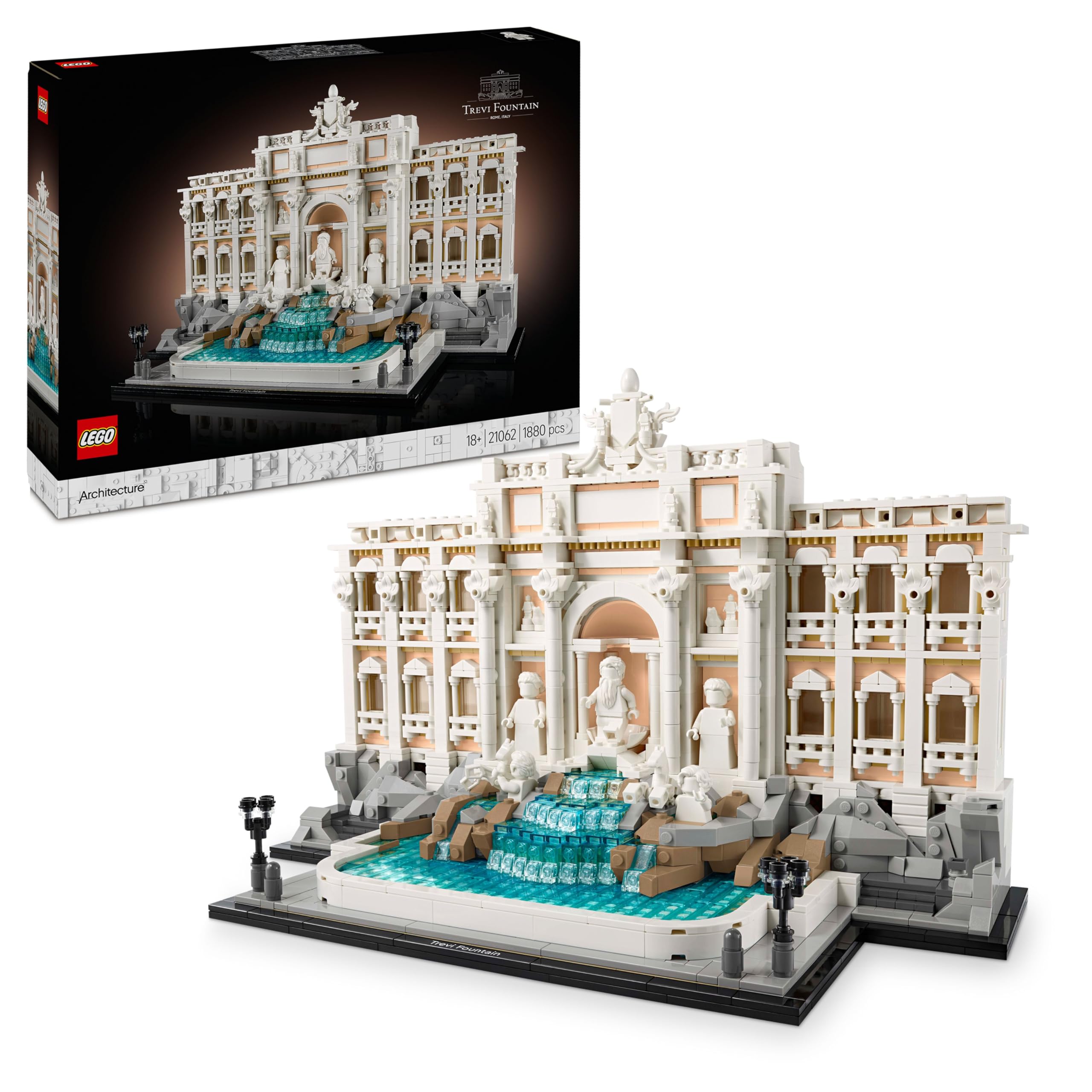 LEGO Architecture Fontana di Trevi - Kit Modellismo di Monumenti Barocchi con Facciata di Palazzo Poli e Sculture - Fai da Te per Adulti da Collezione - Regalo Uomo o Donna Amanti della Storia - 21062