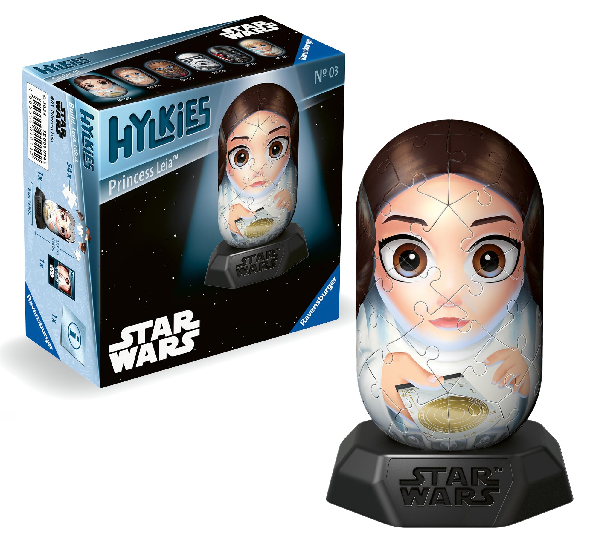 Ravensburger Star Wars Hylkies Figures Princess Leia Organa Gifts for Kids and Adults Age 6 Years Up - Collectable Toys and 3D Jigsaw Puzzles