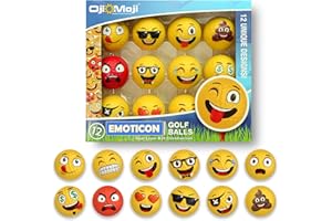 OJI EMOJI Oji Moji Premium Emoticon Golf Balls - Unique Professional 12-Pack - Novelty Golf Gift for All Golfers, Men, Dads, Women and Kids