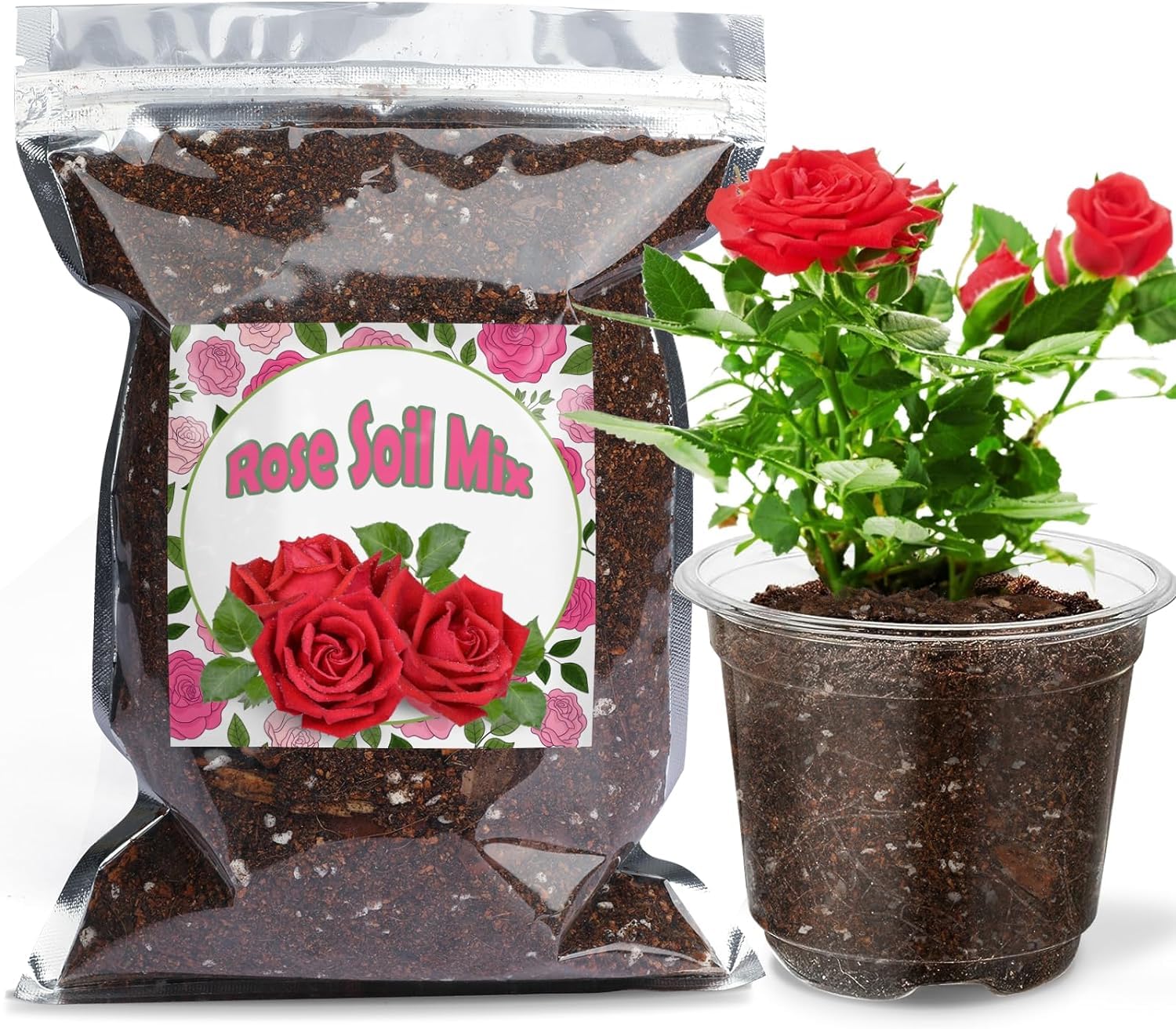 Organic Rose Soil Mix 2L, Indoor Plants Potting Mix for All Potted Rose, Grow Healthy houseplants Indoors