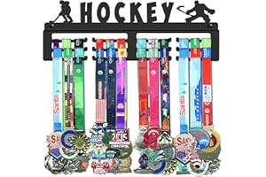 GENOVESE Medal Holder Display Hanger Rack for Hockey,Super Sturdy Black Steel Metal,Wall Mounted Over 50 Medals