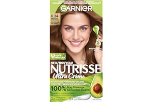 Garnier Nutrisse Ultra Crème, Permanent Hair Dye, 100% Grey Coverage, Vegan Formula, Nourished Hair, Long-Lasting Rich Colour