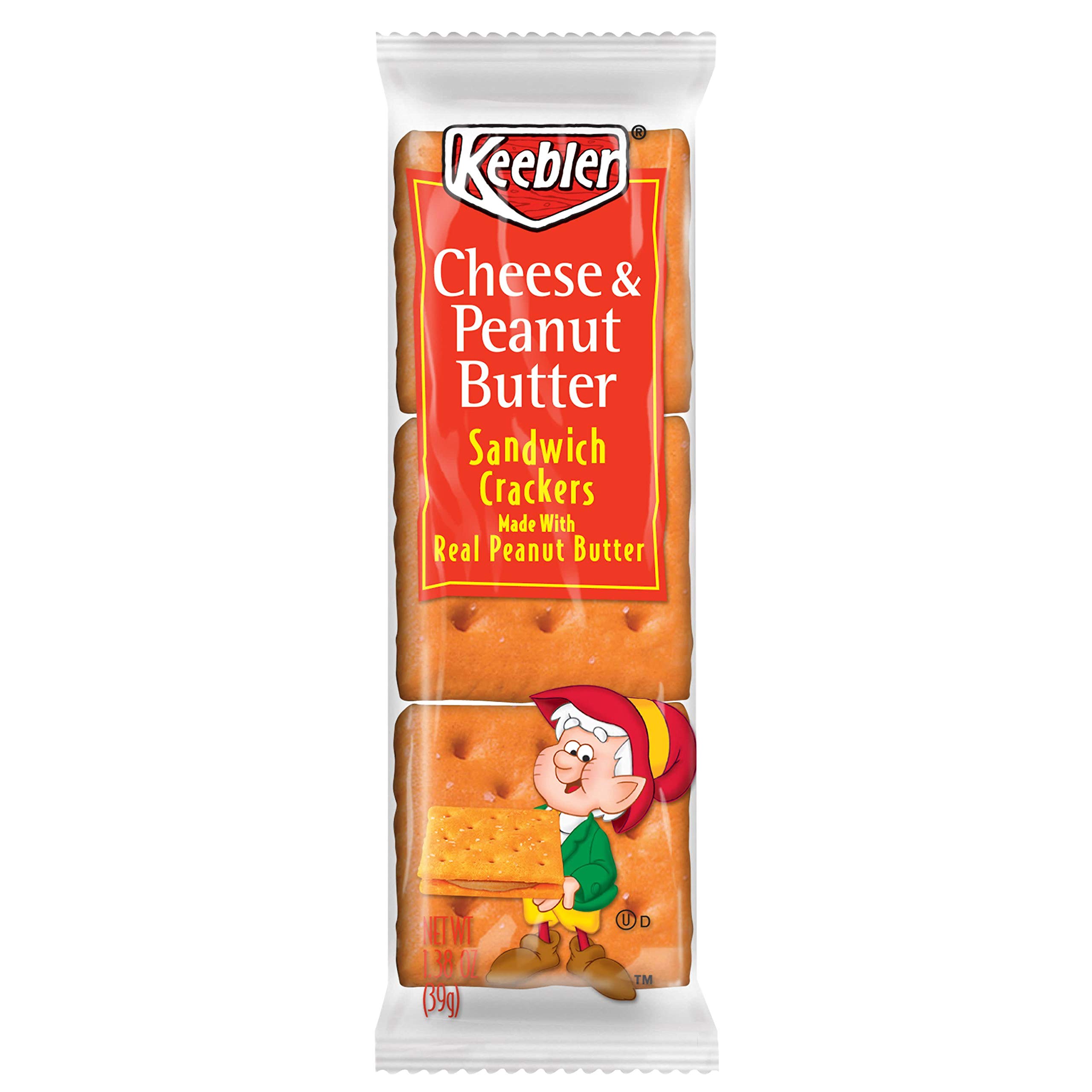 Keebler Cheese and Peanut Butter Sandwich Crackers, Single Serve, 1.38