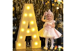YBQZ Marquee Light Up Letters, 4FT Marquee Letters Large Light Up Letters for Baby Shower Birthday Wedding Party Decor, Big Mosaic Letters for Party Decorations,Marry Me Light Up Letters Foam Letter A