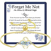 GIAYIER Miscarriage Gifts for Mothers, Forget Me Not Pressed Flowers Bracelet, Baby Loss Grief Sympathy Gift for Women, Child Loss Memorial Gifts Jewelry, Sympathy Bracelet Gifts for Women