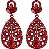 EleQueen Women's Wedding Bridal Austrian Crystal Bohemia Teardrop Chandelier Dangle Earrings