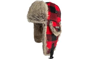 IFURHATAL Winter Trapper Hat for Men Women Russian Faux Fur Winter Hat Ushanka Hat Men Aviator Hat