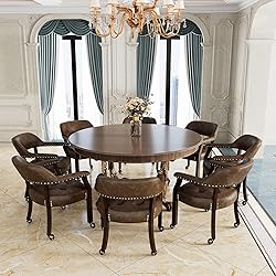 JESONVID Set of 8 Dining Leather Chairs with