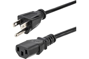 StarTech.com 10ft (3m) Heavy Duty Power Cord, NEMA 5-15P to C13 AC Power Cord, 15A 125V, 14AWG, Replacement Computer Power Cord, Monitor Power Cable, PC Power Supply Cable, UL Listed (PXT1011410)