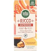 Whole Foods Market, Ricco Espresso Pods, Medium Bodied, Fruity Aromatics &amp; Smoky Notes, 10 Count