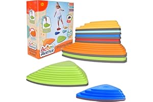 ACORN AVENUE Balance Stepping Stones for Kids – 6 Durable Non-Slip Stones Encourage Toddler Balance & Gross Motor Skills, Indoor & Outdoor Toys, Obstacle Course
