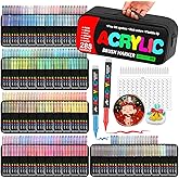 288 Colors Acrylic Paint Markers with Automatic Ink Control System, Soft Brush Tip Acrylic Markers for Paper, Rock, Wood, Canvas, Glass and Ceramic Art Supplies, Paint Pens & Paint Markers with Bag