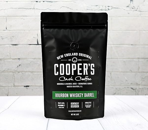 BOURBON WHISKEY BARREL AGED COFFEE BEANS, GROUND, SINGLE ORIGIN COLOMBIAN COFFEE AGED IN KENTUCKY BOURBON WHISKEY BARRELS – 12 OZ BAGS