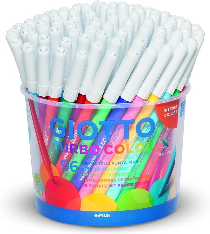 ROTULADOR Fibra Giotto Turbo Color Bote de 96 8x12 Col: Amazon.es: Oficina y papelería