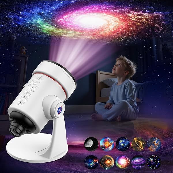 GALAXY PROJECTOR WHITE NOISE MACHINE FEATURES 28 NON-REPEATING...