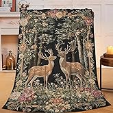 Citari Deer Blanket Forest Deer Decor Elk Throw Blanket Gifts for Girls Boys Lovers Super Warm Soft Plush Lightweight Fleece Flannel Winter Couch Bedding Blankets for Kids Adults Women Men 50"X40"