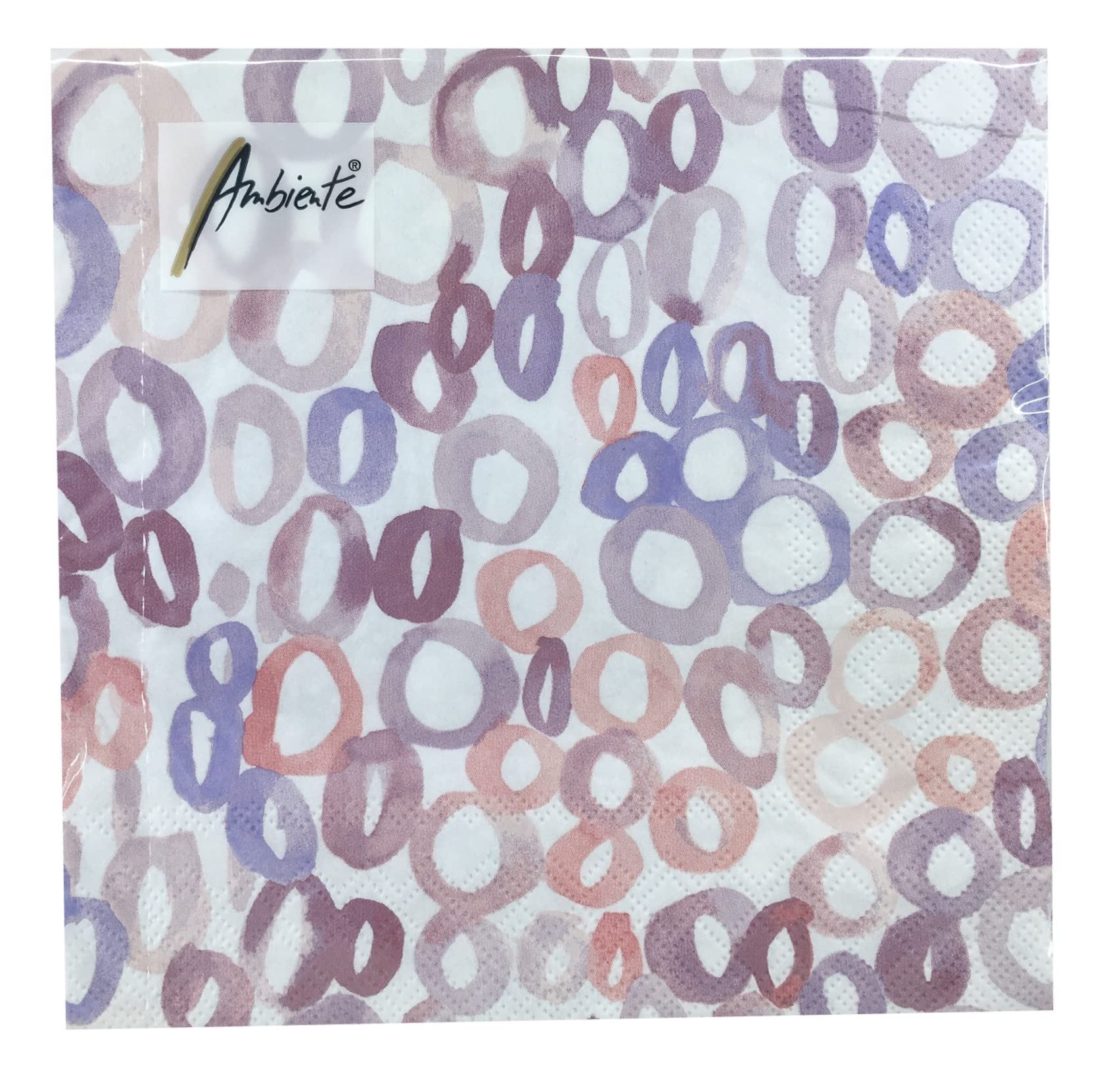 Paper Napkins Lunch Festival Party Approx. 33 x 33 cm Every Day Any Occasion Summer Spring Circles Rose