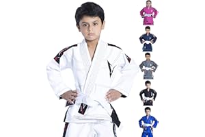 Vector Sports Brazilian BJJ Gi Jiu Jitsu Gi for Child Kids Gi Uniform Durable Pant & Jacket 100% Cotton with Free Belt