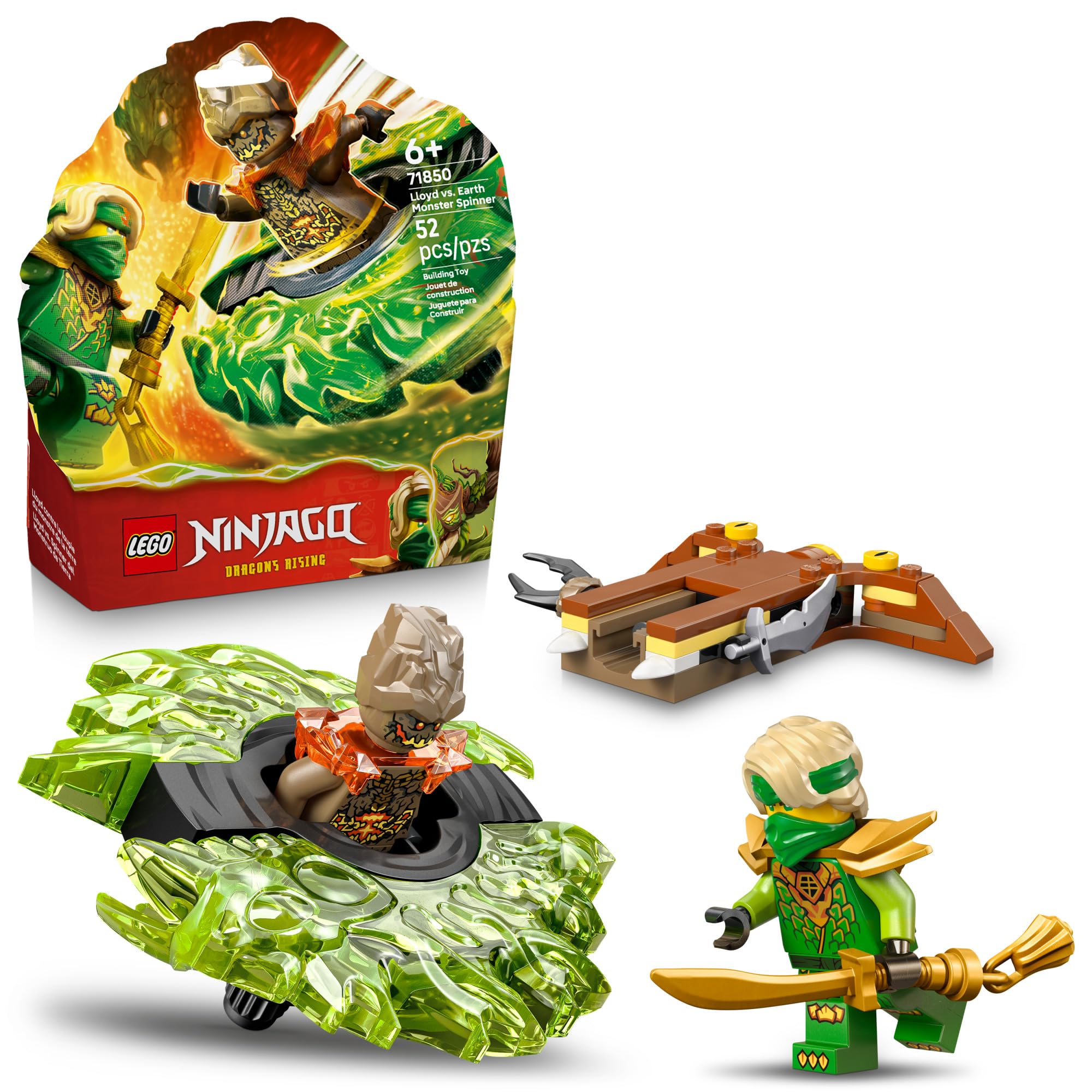 LEGO NINJAGO Loyd vs. Earth Monster Spinner Building Toy for Boys & Girls - Ninja Toy Figures & Playset for Kids, Ages 6+ - Includes 2 Minifigures for Pretend Play - Gift Idea for Birthdays - 71850