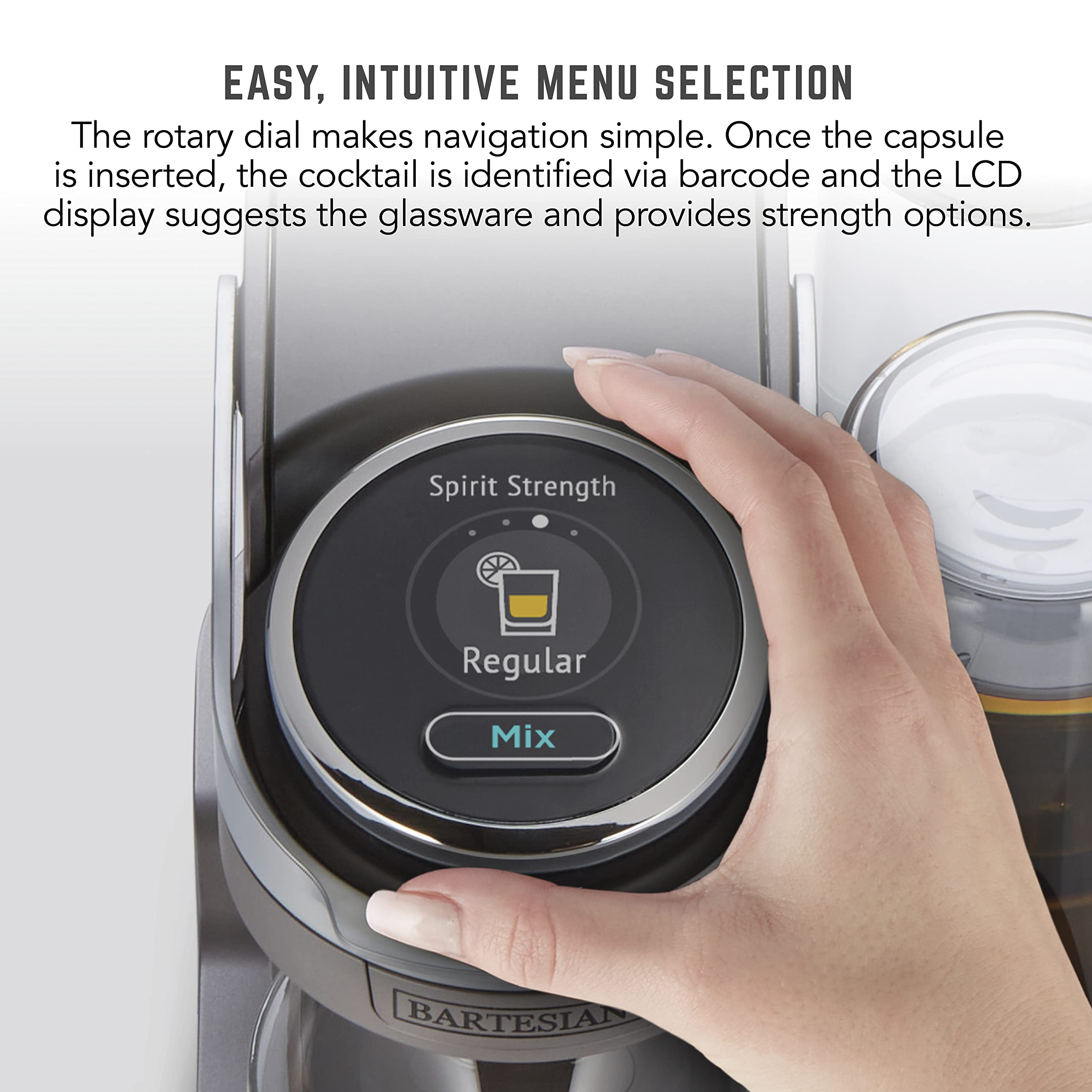 Bartesian Duet Cocktail Machine and Margarita Maker - Compact Home Bartender Mixologist Drink Mixer with 2 Glass Spirit Bottles - Automatic Machine Creates Premium Cocktails and Mocktails in Seconds