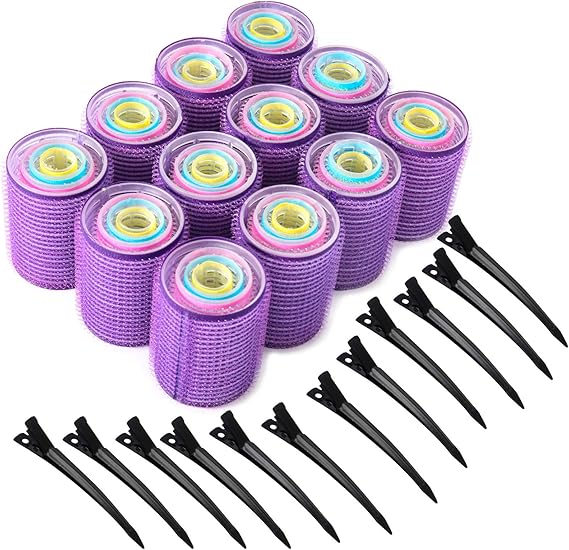 Self Grip Hair Rollers Clips Set, Self Holding Hair Rollers Hair