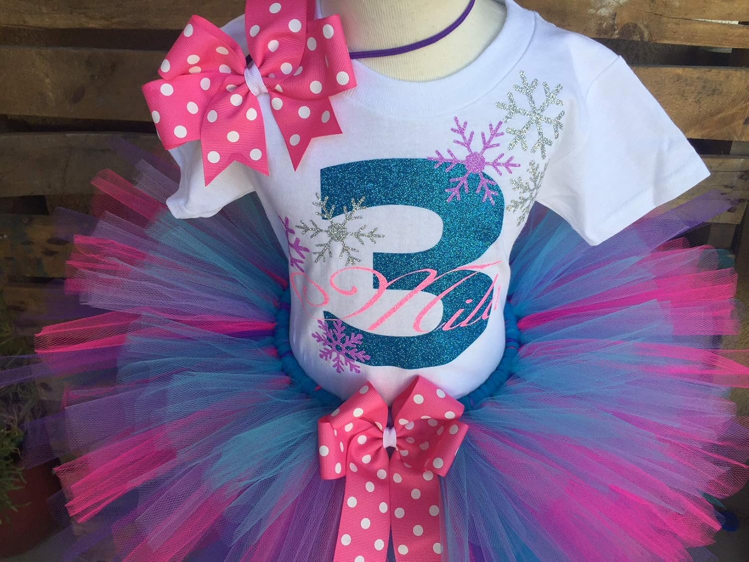 pink and turquoise dress