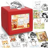 Happi2U Portable Thermal Inkless AI Mini Sticker Maker Printer for Kids | Voice-to-Print Sticker Box Printer with AI Chat, 6 Art Modes HD Preview Screen, Privacy-Safe for 3&ndash;12 Year Old Boy Girl Gift