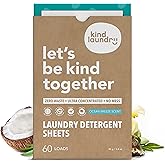 Kind Laundry Detergent Sheets, Ocean Breeze Scent, Non-Toxic, 60 Loads | EWG Verified, Plastic-Free Eco Laundry Soap, No Residue, Non-Toxic, Travel &amp; Dorm Friendly
