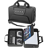 Gersker Carrying Case Compatible with PS5/Slim/Pro Disc & Digital, PS5 Travel Case for Play 5 Controllers, PS Portal, Game Discs, PS 5 Protective Travel Bag Play 5 Carry with Zipper Pocket, Black