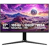 Amazon Basics 27 inch Gaming Monitor, FHD 1080P, 165Hz, VESA Compatible, Adaptive sync, 1ms Response, Black