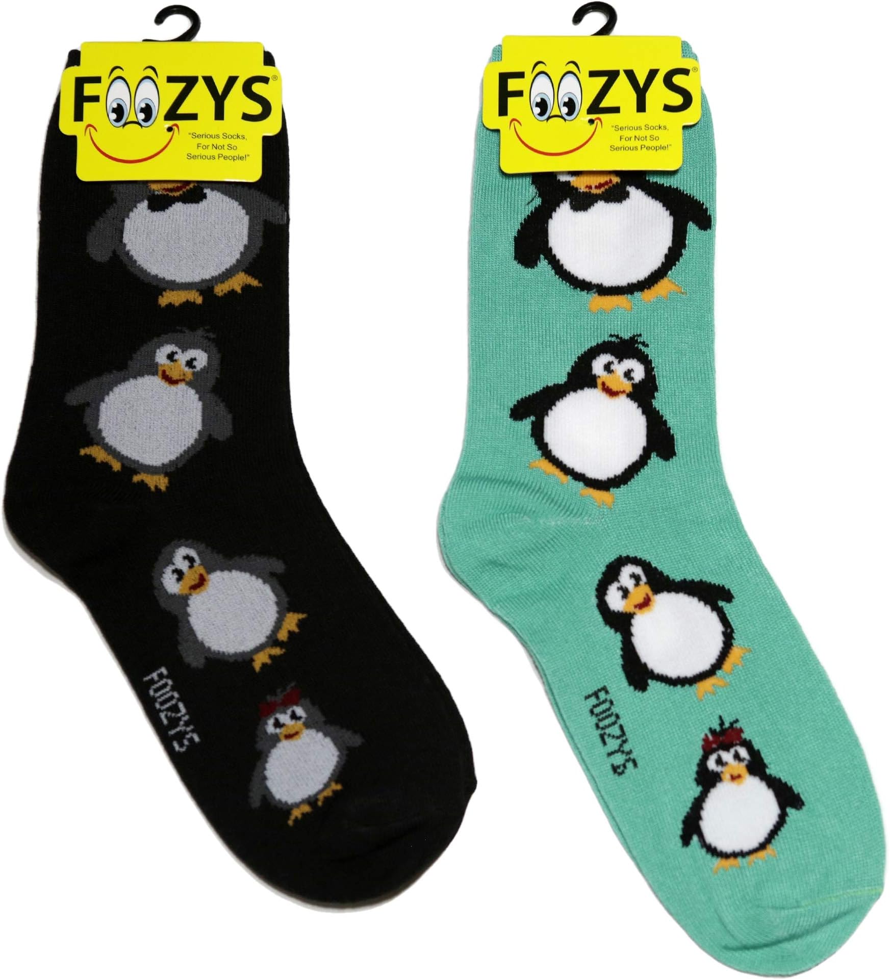 FoozysWomen’s Crew Socks | Penguin Animal Themed Fashion Novelty Socks | 2 Pair
