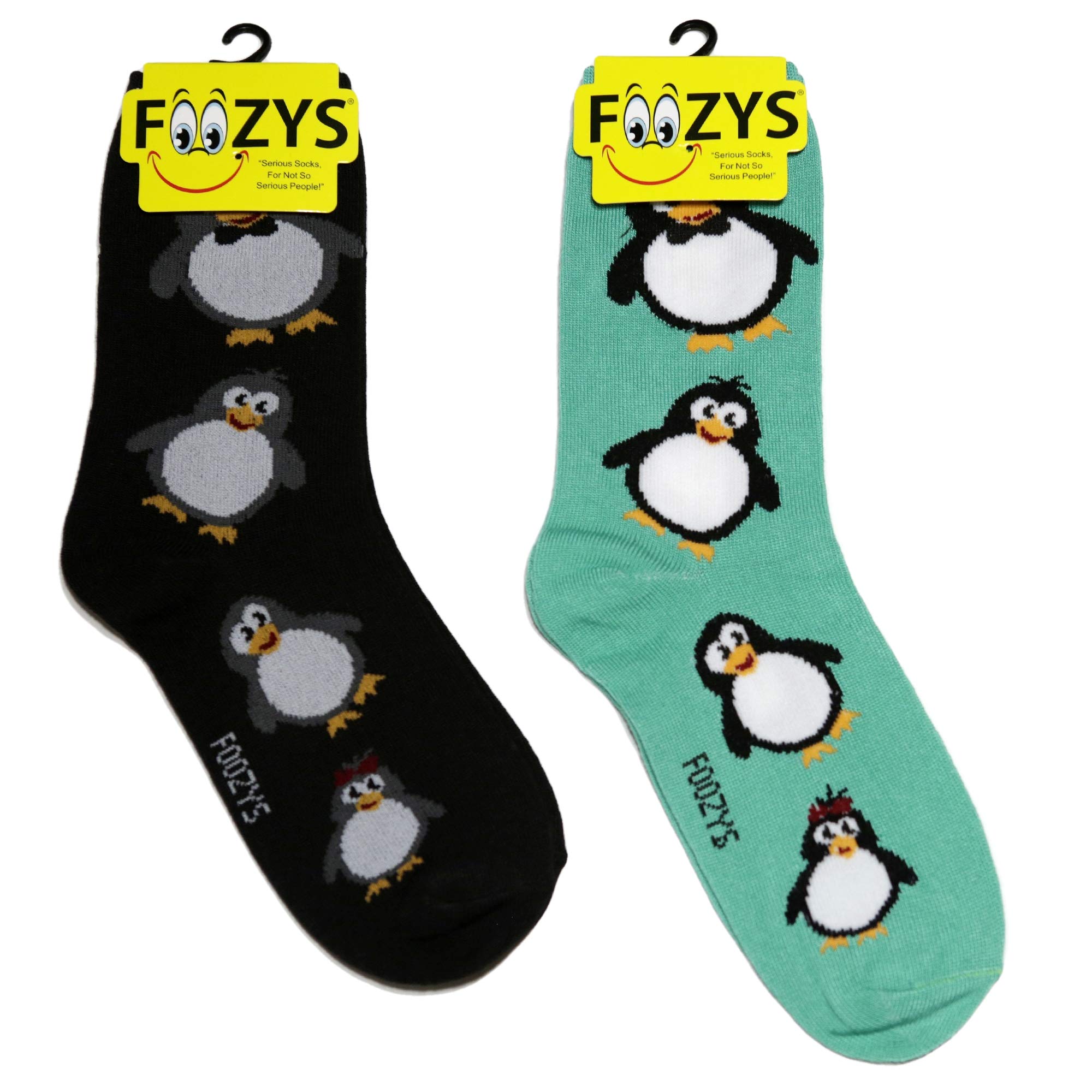 FoozysWomen’s Crew Socks | Penguin Animal Themed Fashion Novelty Socks | 2 Pair