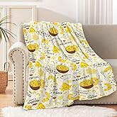 Mac and Cheese Blanket,Cute Mac n Cheese Throw Blanket,Cheese Pasta Flannel Blanket Gift for Boy Girl Kids,Fuzzy Warm Soft Plush Lightweight Bedding,Mac & Cheese Decors 40"x50" for Kids