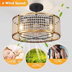 Zhizenl Ceiling Fan with Lights, 6 Speeds