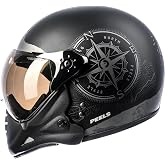 Peels Capacete Aberto Moto com Queixeira Removível F-21 North Preto Fosco/Grafite 58