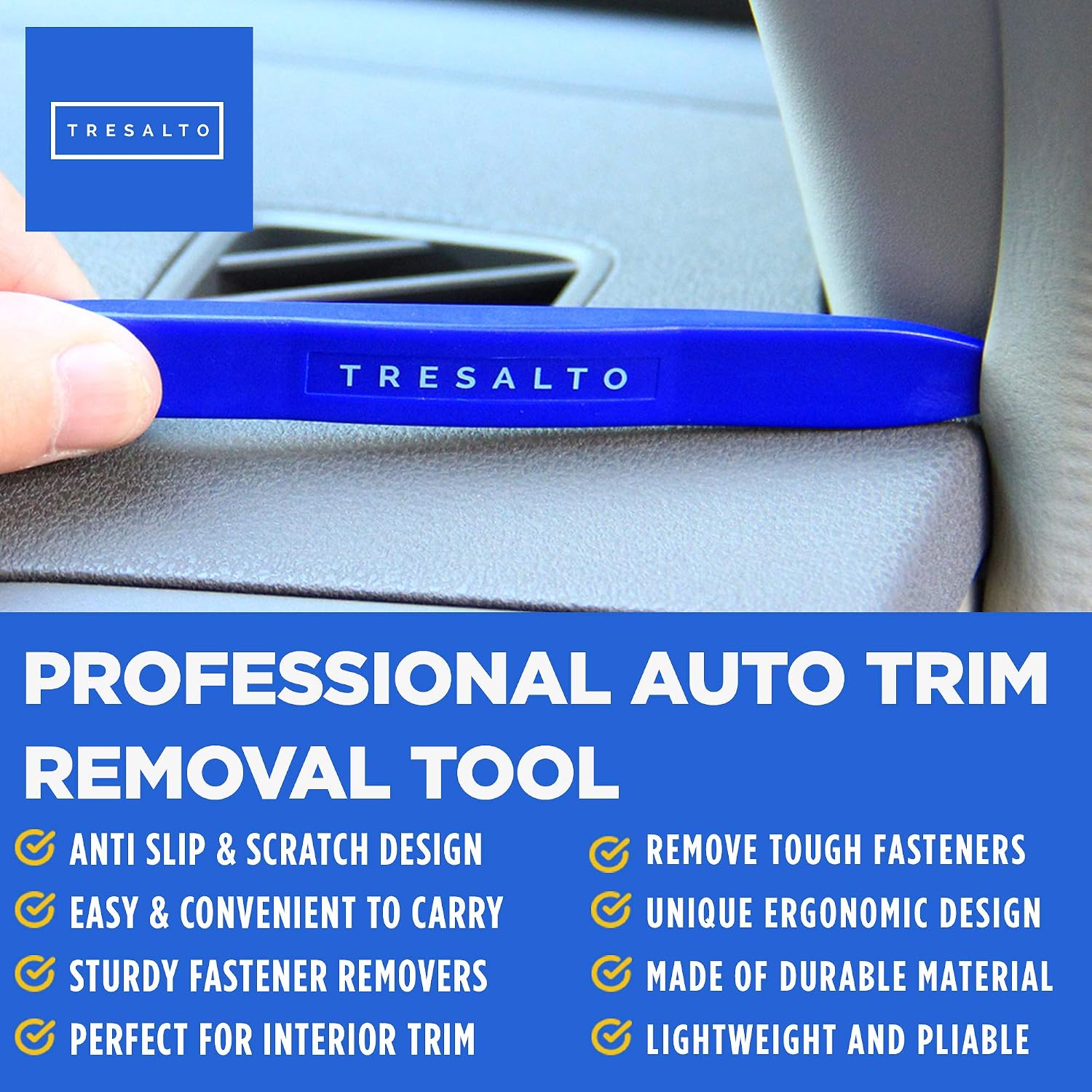 Tresalto 5pcs Car Trim Removal Tool Kit Trim Removal Tools for Cars No Scratch Plastic Pry Tool Kit - Image 4