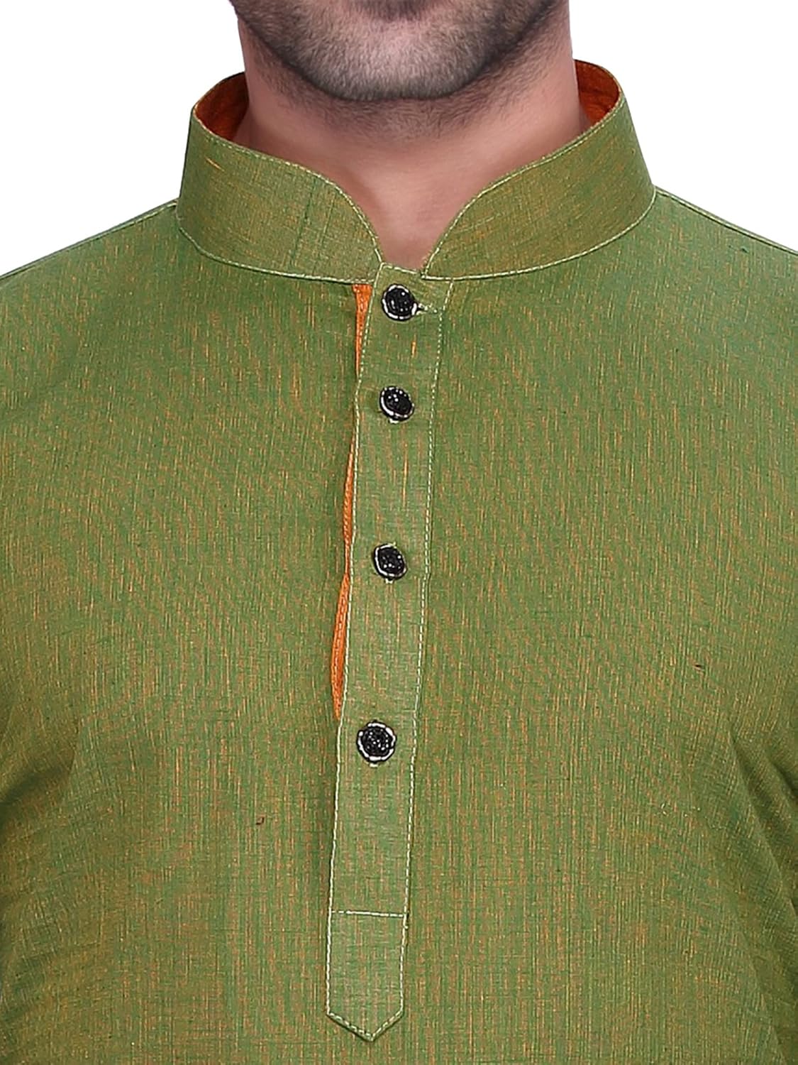 rg designers men's full sleeve kurta pyjama set avdoublehandloom-green