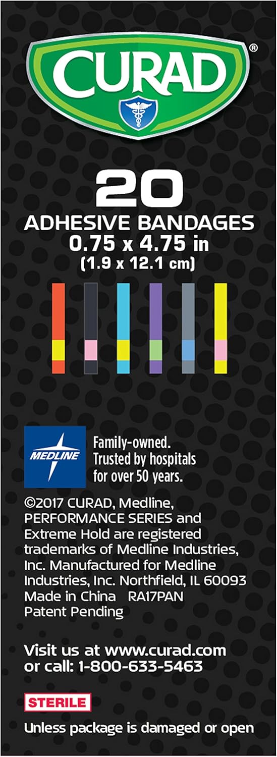 Curad Performance Series Extreme Hold Antibacterial Fabric Bandages: Health & Personal Care