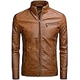 Fairylinks Men's Casual Faux Leather Jacket
