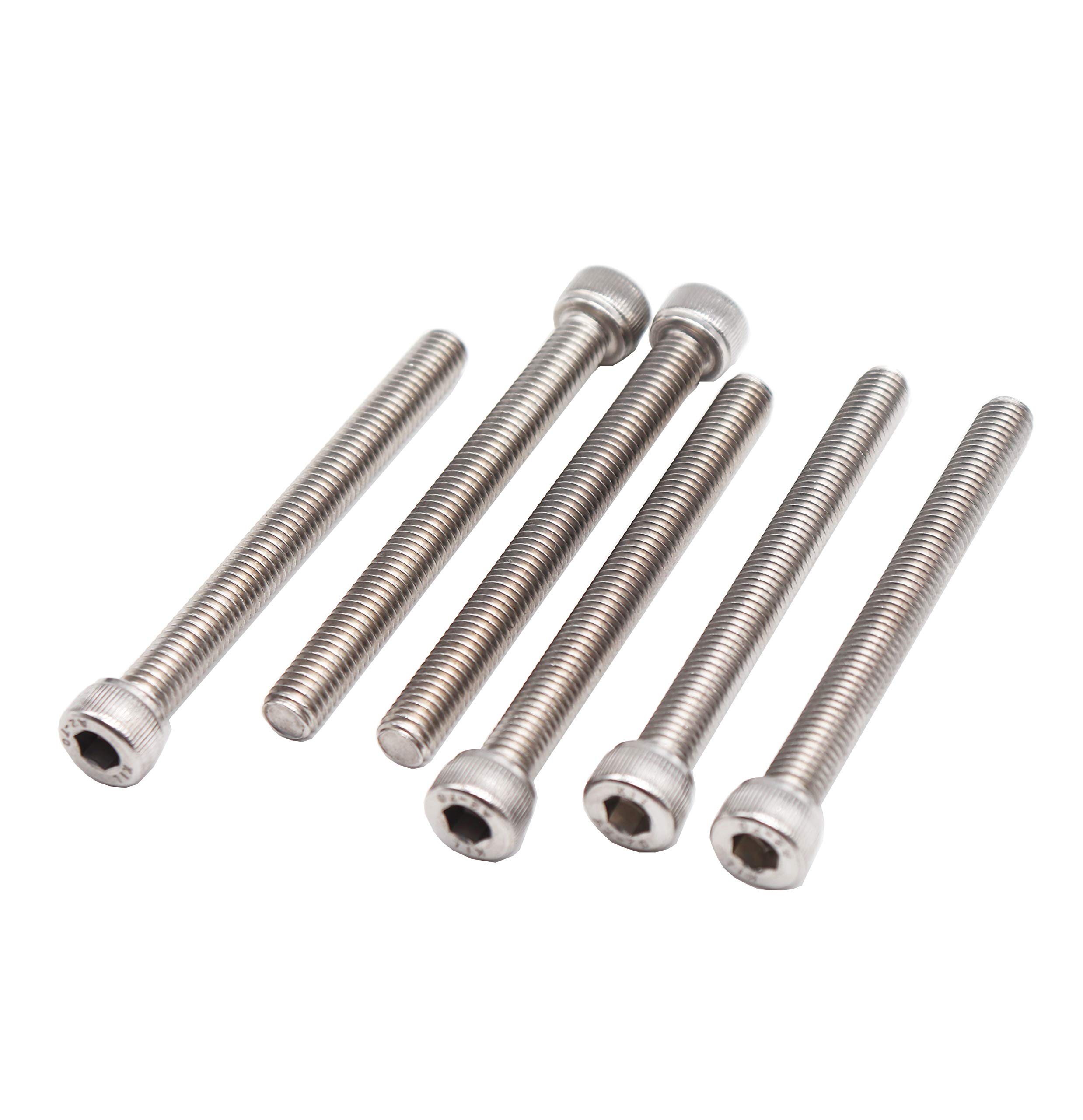binifiMux 6pcs M8 x 80mm - 1.25mm Pitch Hex Socket Cap Bolts Screws 304 Stainless Steel
