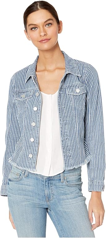 denim striped jacket